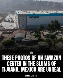 Inside History on Instagram: "Swipe ⬅️ Amazon built a $21 million state-of-the-art 344,000-square-foot warehouse in Tijuana, Mexico amid a settlement where many houses are engineered with wood scraps, tarps and cardboard.

The images, first posted by photographer Omar Martinez, opened the debate because of the clear contrast. Some people on social media called them a display of capitalism and globalization.

In Tijuana, both authorities and business-sector representatives praised the new investment entering the city, while residents of the Nueva Esperanza neighborhood, located in front of the warehouse, still have doubts about what this would mean for them.

(Via: Omar Martinez &amp; Ana Ramirez)"