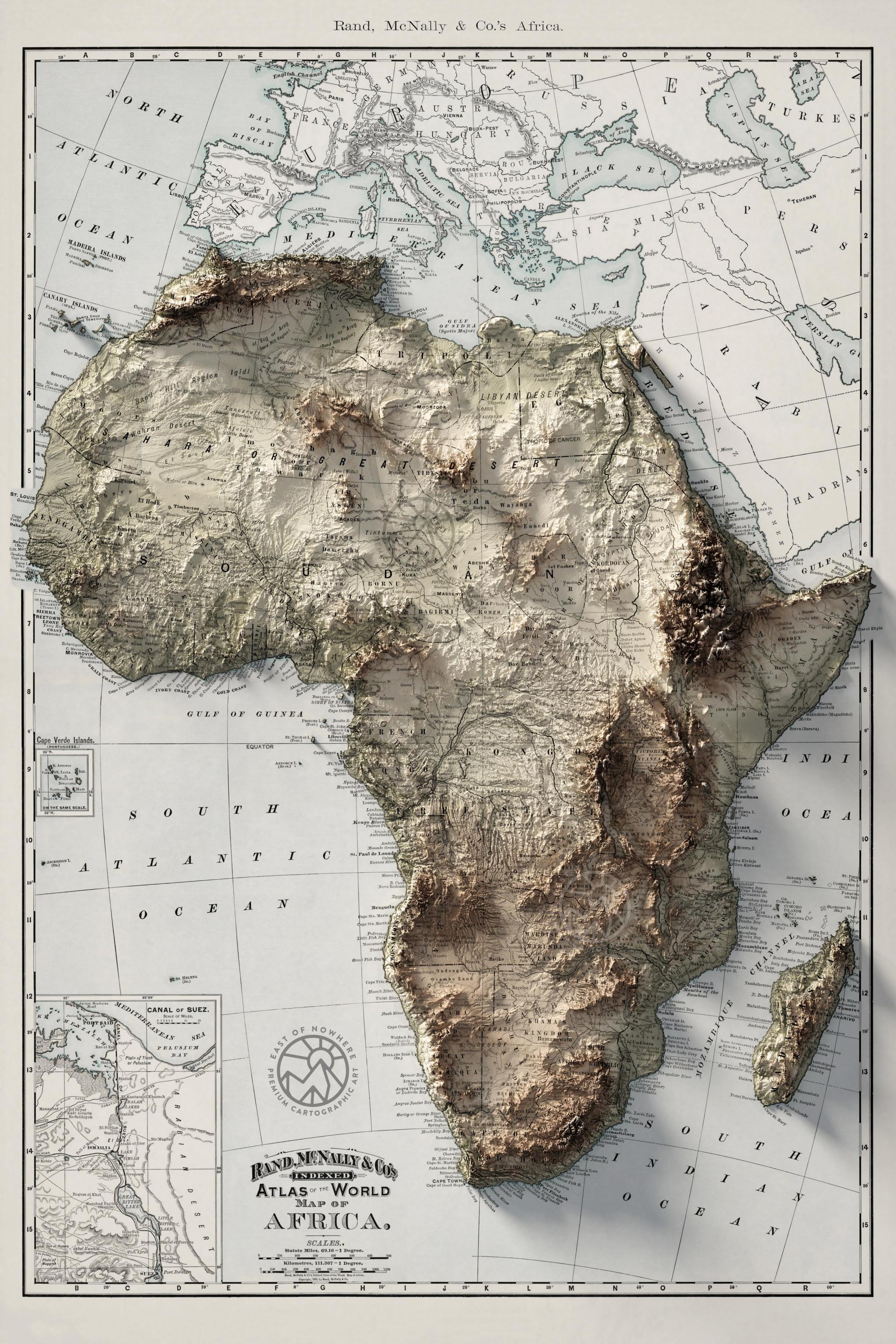 Topographic map of Africa