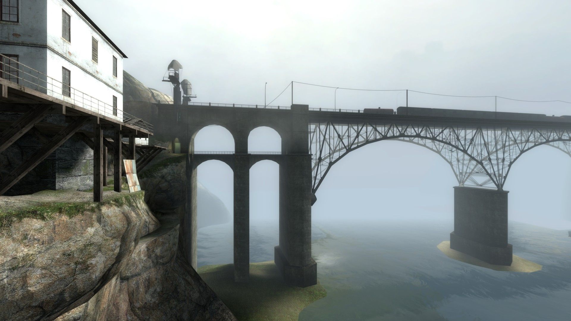 Разрушить мост 2. Half Life 2 мост. Мост халф лайф 2. Халф лайф 2 под мостом. Half-Life 2 City 17 под мостом.