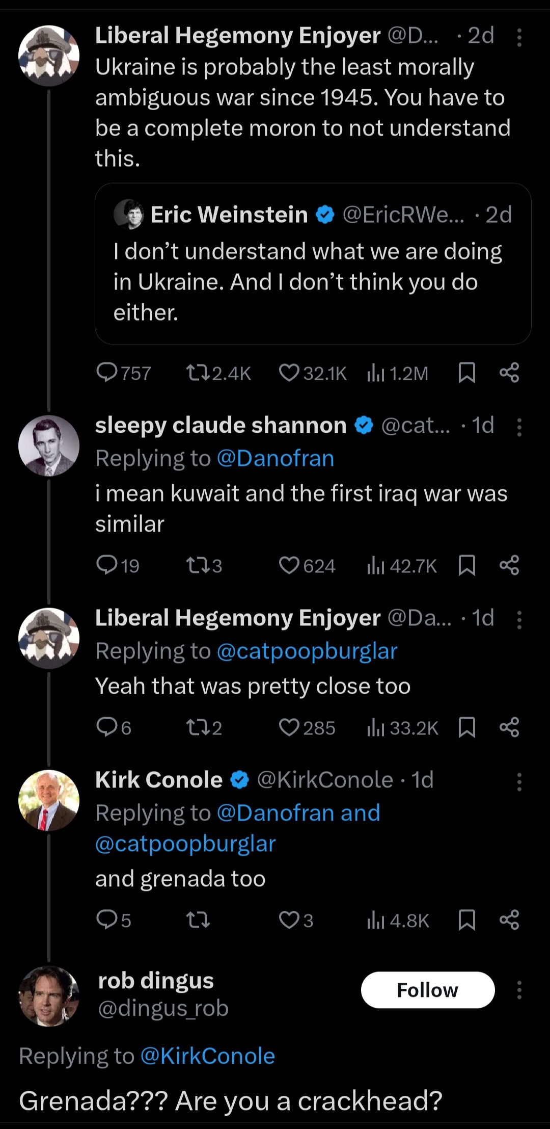 Incredible thread started by 'Liberal Hegemony Enjoyer' 🥲🫡