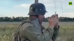 Ukrainian troops in Nazi helmets taunt Russian pensioner (VIDEO)