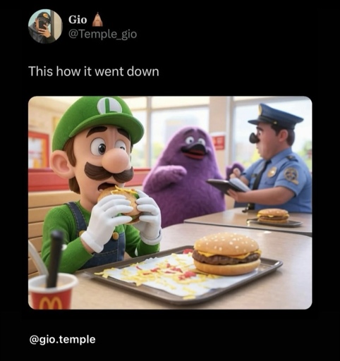 luigi vs grimace meme