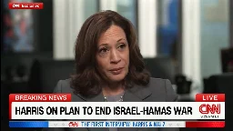 No Policy Change: In CNN Interview, Harris Refuses to Condition U.S. Military Support for Israel - Lemmy.World