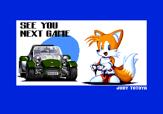 Sonic CD image of Tails with the caption "See you next game"