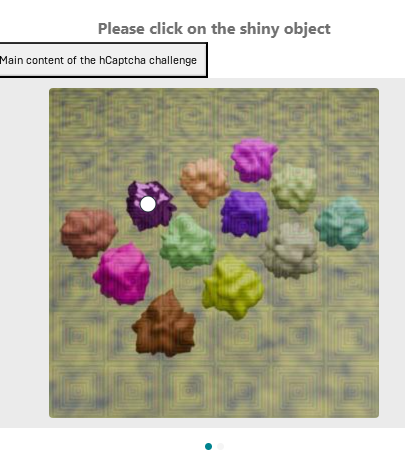 a captcha that wants me to pick specific shiny cg rocks out of many other ones that are not shiny