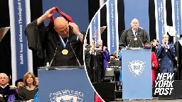 John Fetterman receives standing ovation after removing Harvard hood during Yeshiva University commencement