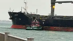 Freighter headed to Italy with 21,000 tons of wheat gets stuck in Detroit River