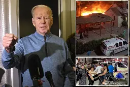 Biden says Palestinians ‘gotta learn how to shoot straight’ after hospital blast that killed about 500 people