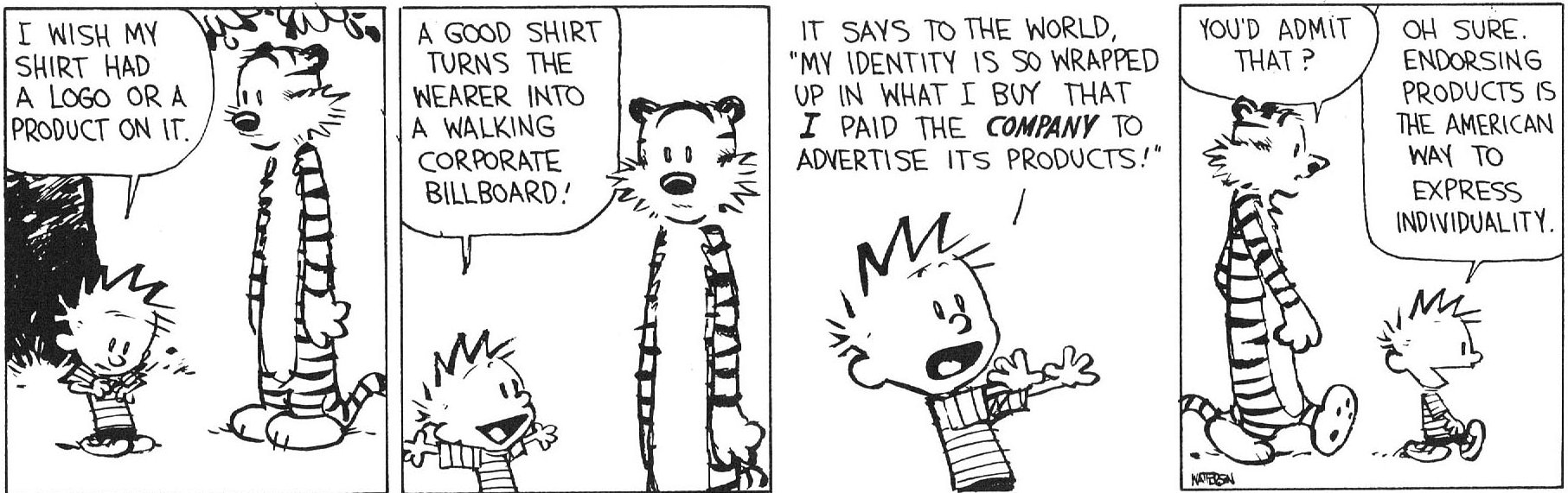 calvin and hobbes walking billboard