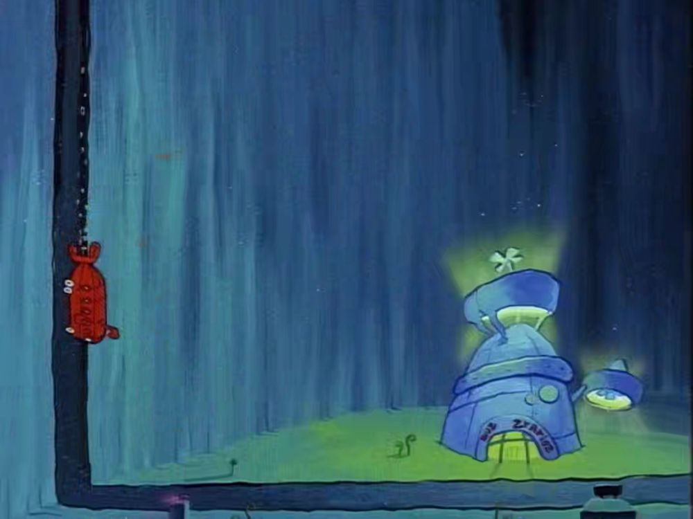 screenshot from the rock bottom episode of spongebob