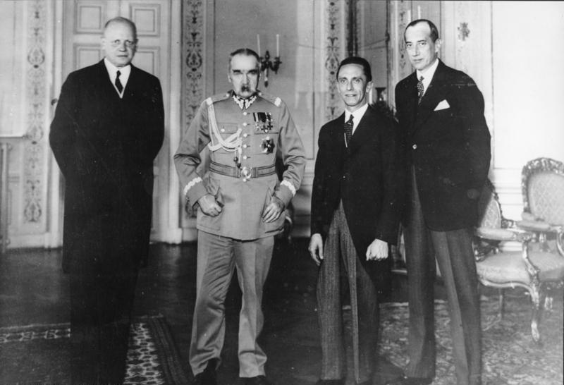 From left to right: Hans‐Adolf von Moltke, Józef Piłsudski, Joseph Goebbels, and Józef Beck.