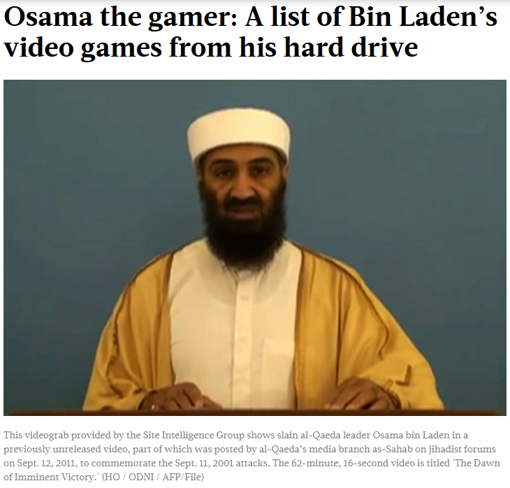 Reminder that Osama was a filthy g@mer and a lib.