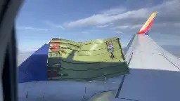 Engine cover rips off Southwest Airlines jet bound for Houston, forcing the flight to return to Denver