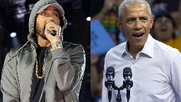 Obama Raps to 'Lose Yourself' After Being Introduced by Eminem at Harris Rally