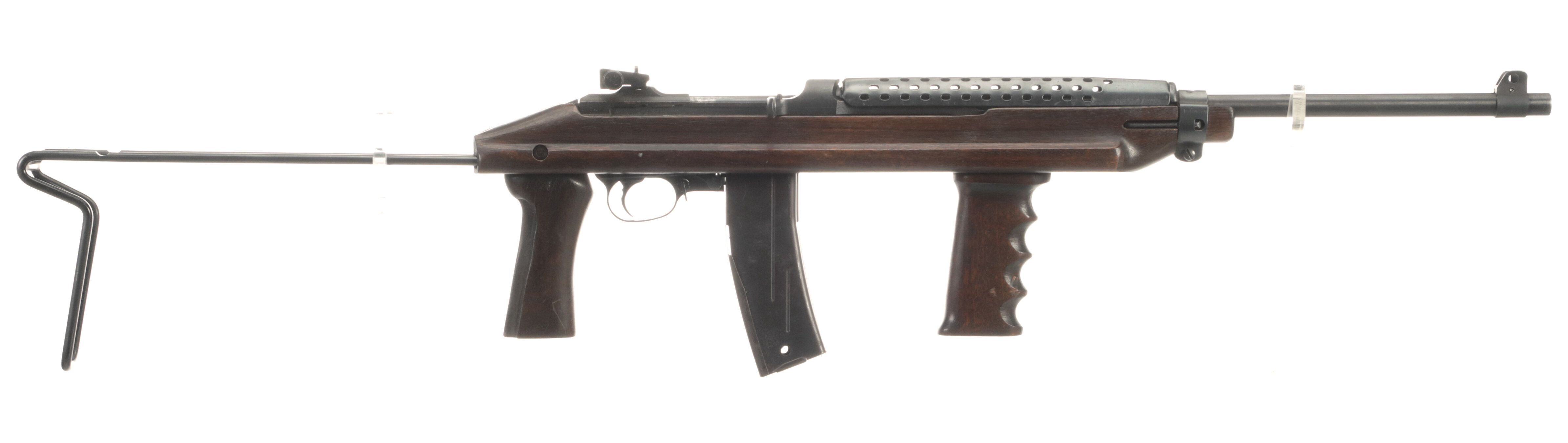 M1 Carbine with foregrip & collapsible stock, built by Plainfield Machine Co.