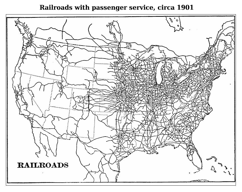 Карта железных дорог сша
